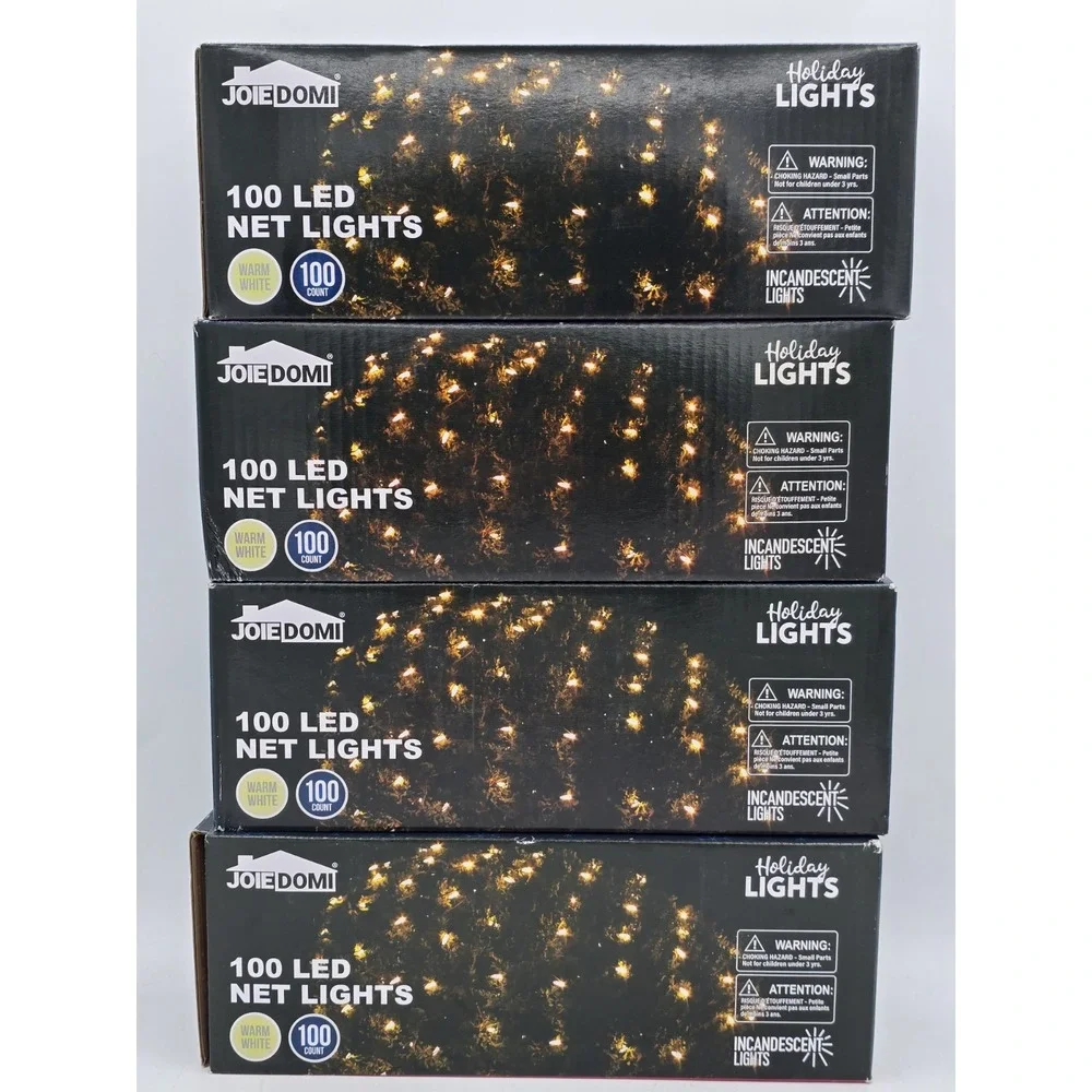 4 Pack‎ Home Accents 100 Count Warm White Mini LED Net Lights Wedding Party Xmas